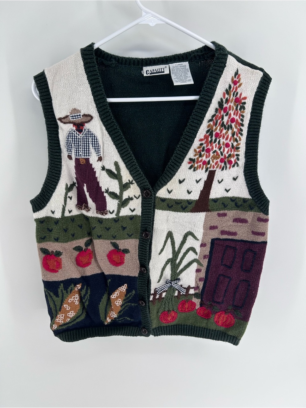 Vintage Capacity Fall Harvest Sweater Vest 
Size XL